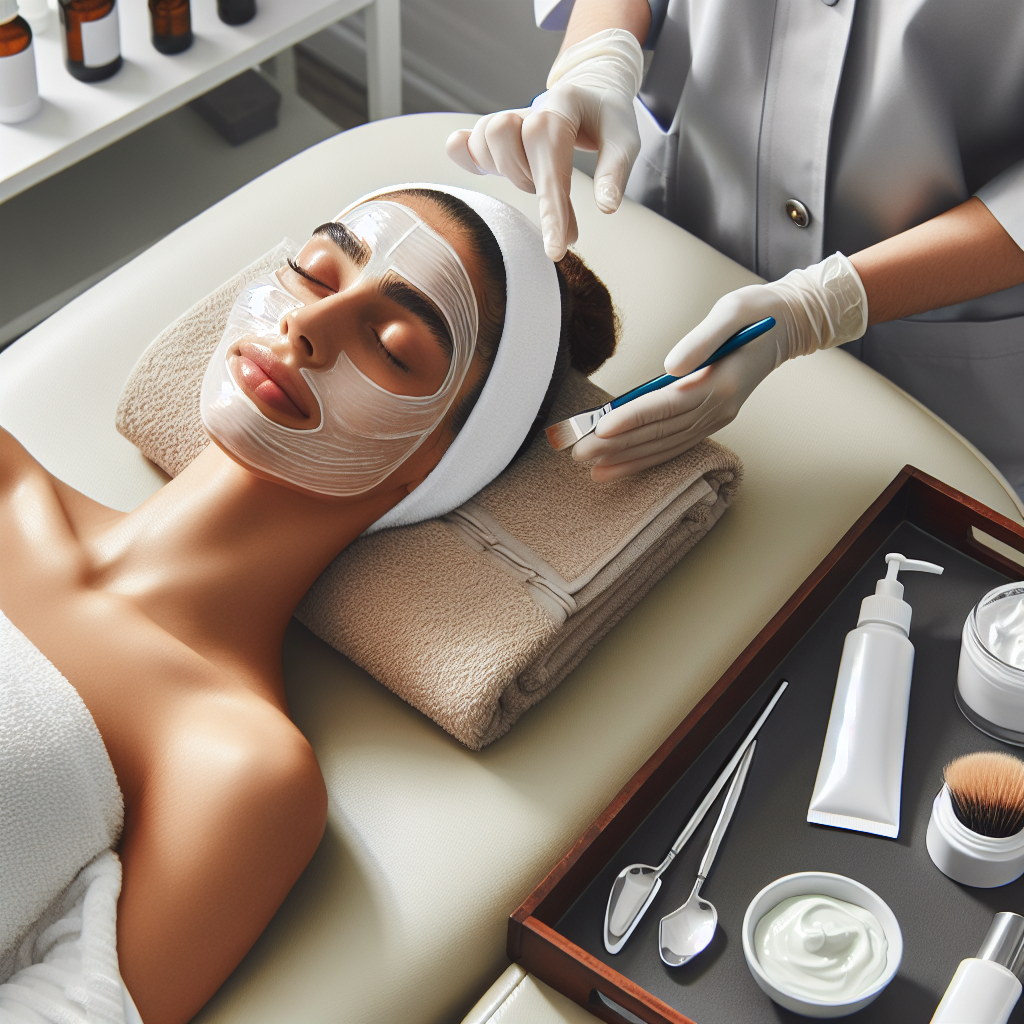 Realistic stock image of facial treatment session